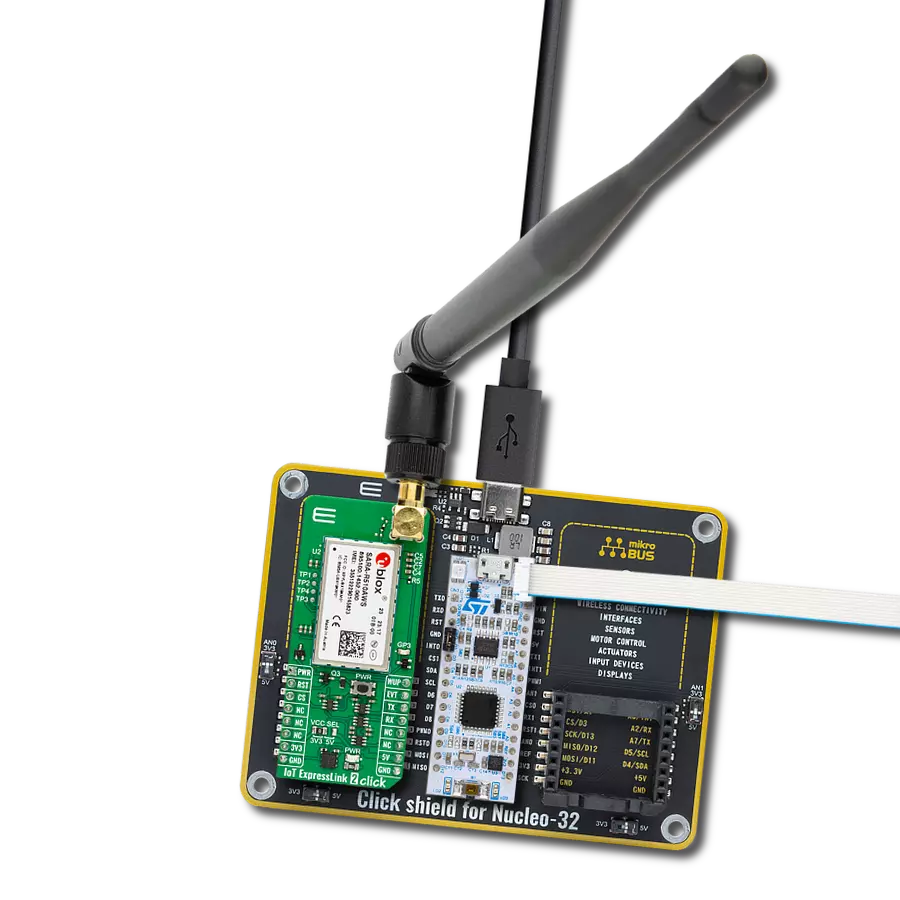 IoT ExpressLink 2 Click with Nucleo 32 with STM32F031K6 MCU
