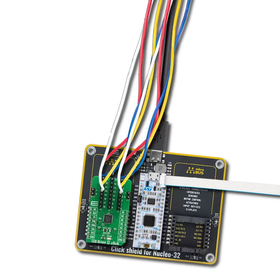 LED Driver 8 Click with Nucleo 32 with STM32F042K6 MCU