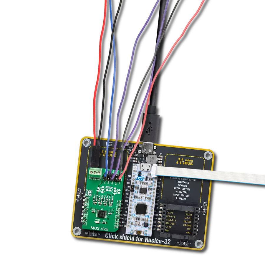 MUX Click with Nucleo 32 with STM32L011K4 MCU