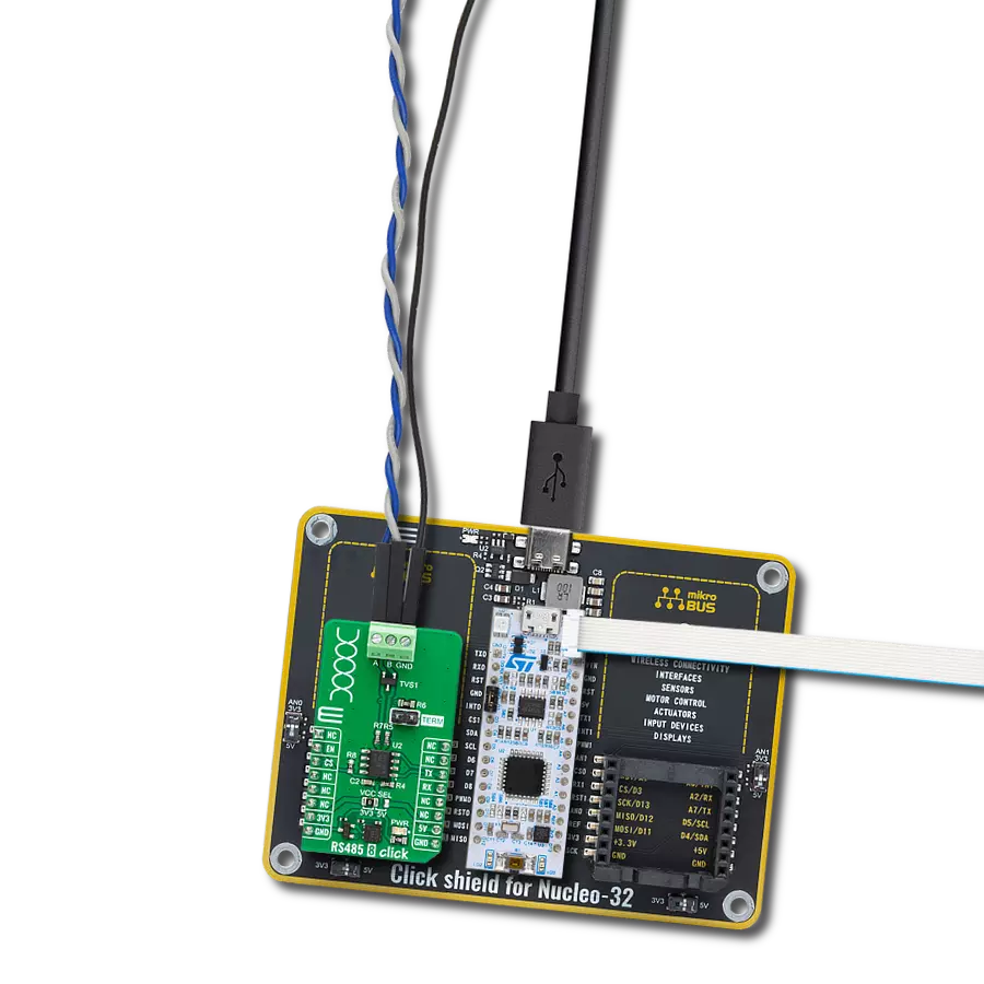 RS485 8 Click with Nucleo 32 with STM32L432KC MCU