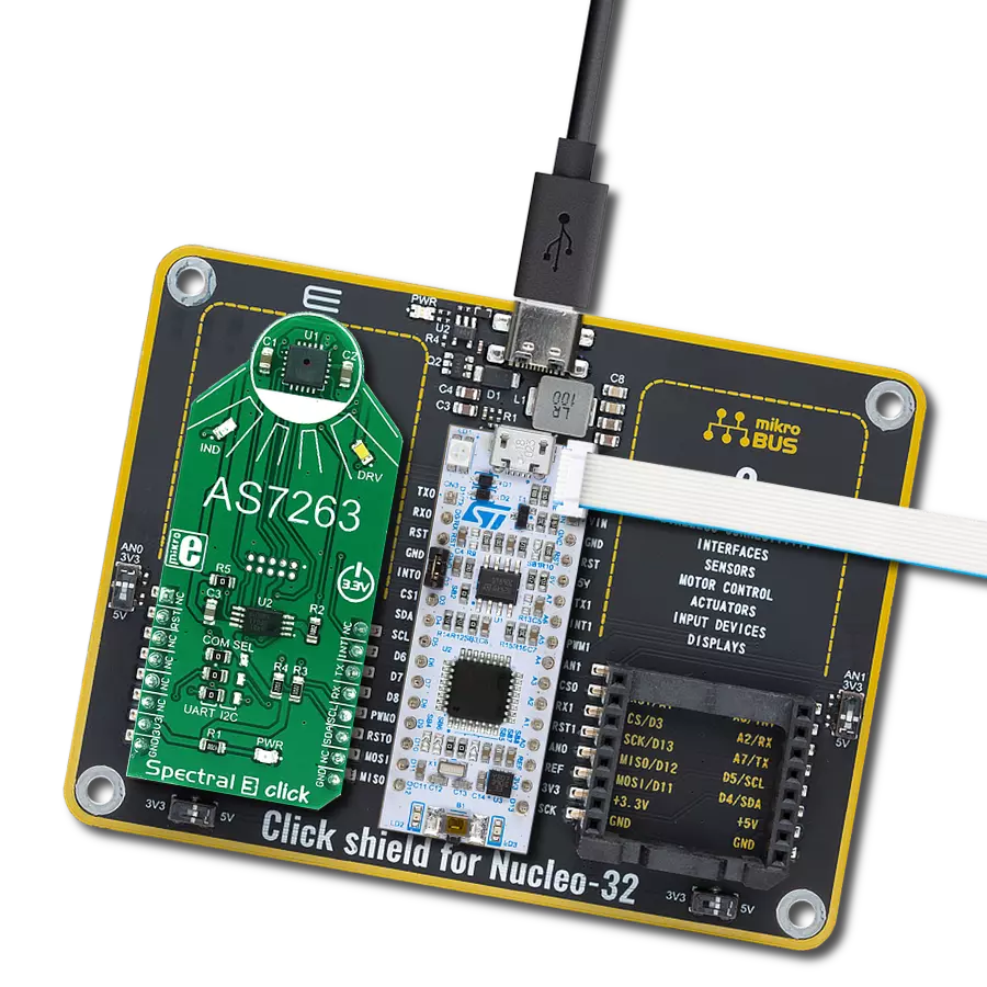 Spectral 3 Click with Nucleo 32 with STM32L432KC MCU