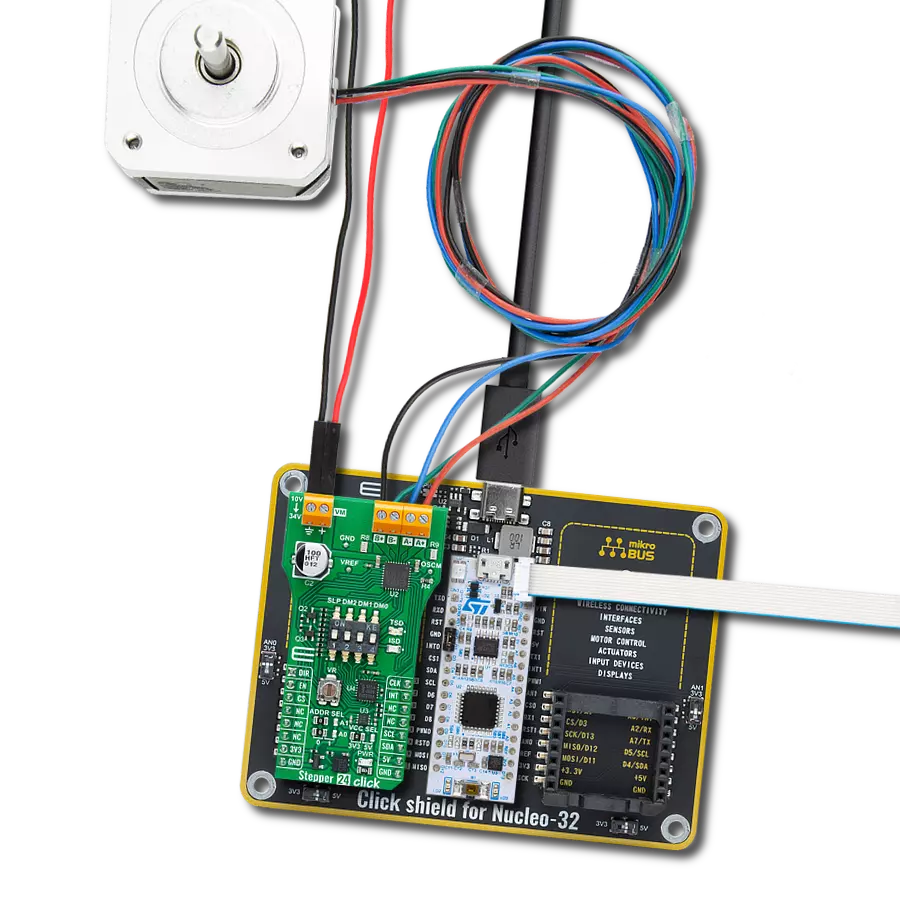 Command and maneuver small stepping motors with the precision of the TB67S589FTG and STM32F031K6