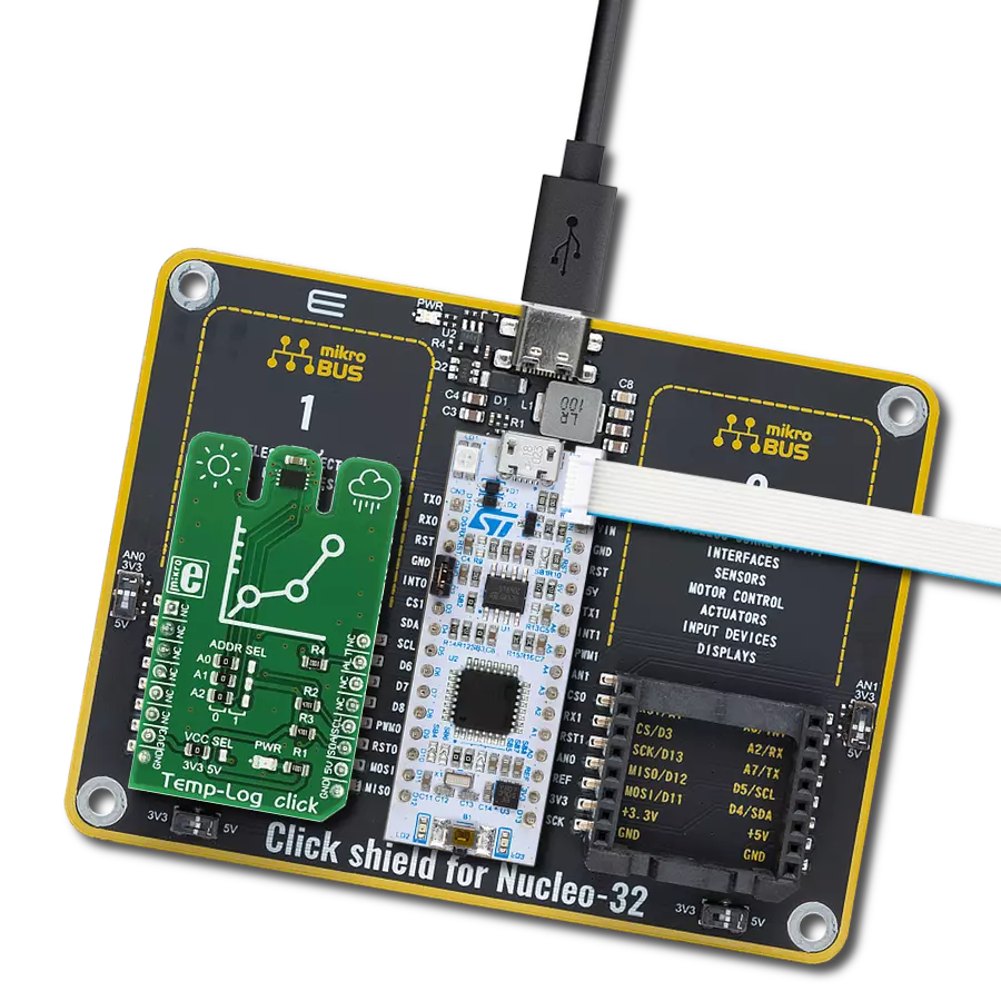 Temp-Log Click with Nucleo 32 with STM32L031K6 MCU