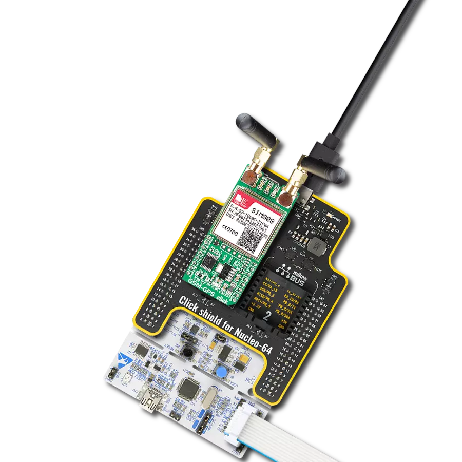 GSM-GPS Click with Nucleo 64 with STM32C031C6 MCU
