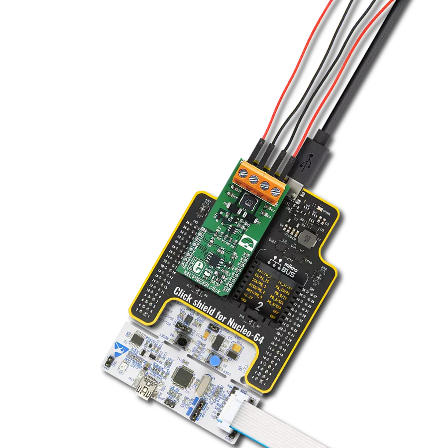 MCP16331 Click with Nucleo 64 with STM32G070RB MCU