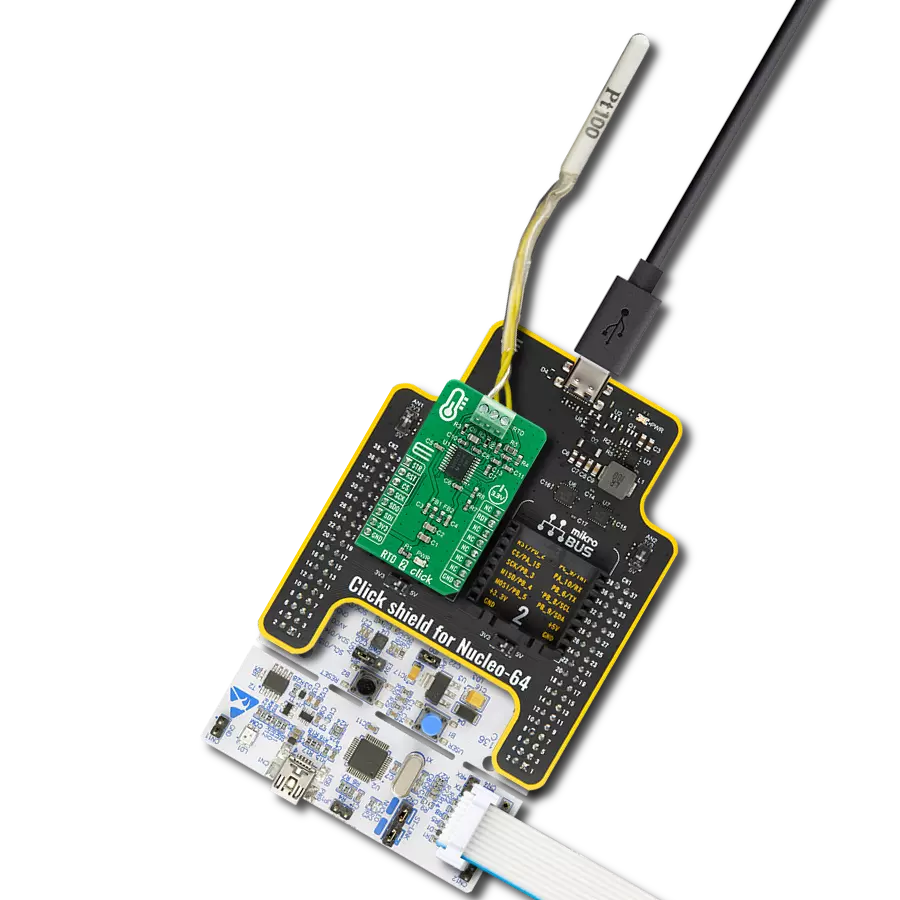 RTD 2 Click with Nucleo 64 with STM32F072RB MCU