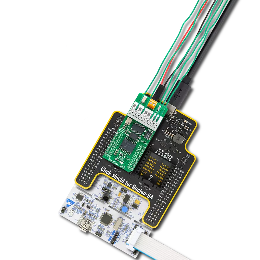 Serializer Click with Nucleo 64 with STM32L152RE MCU