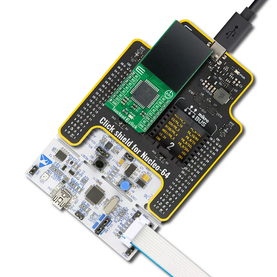 Touchpad 3 Click with Nucleo 64 with STM32F303RE MCU