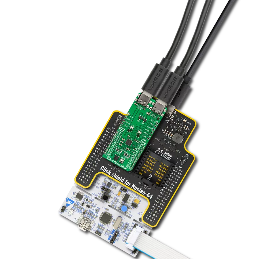 USB-C Power Click with Nucleo 64 with STM32G071RB MCU