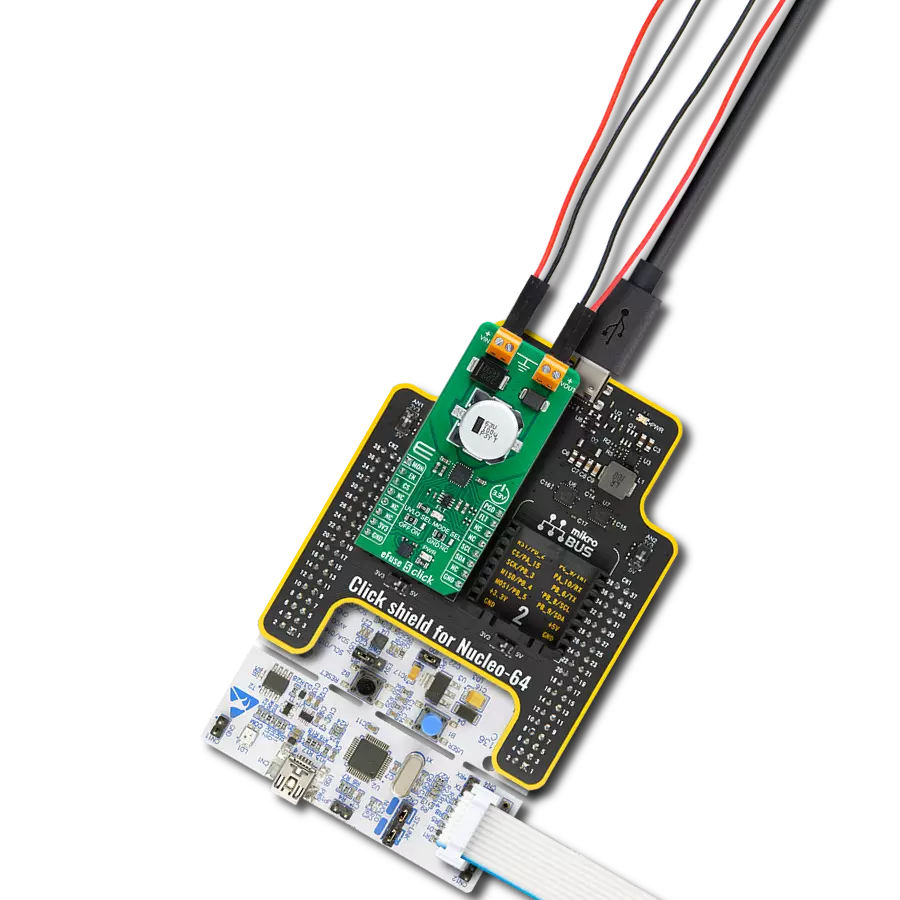 eFuse 5 Click with Nucleo 64 with STM32F103RB MCU