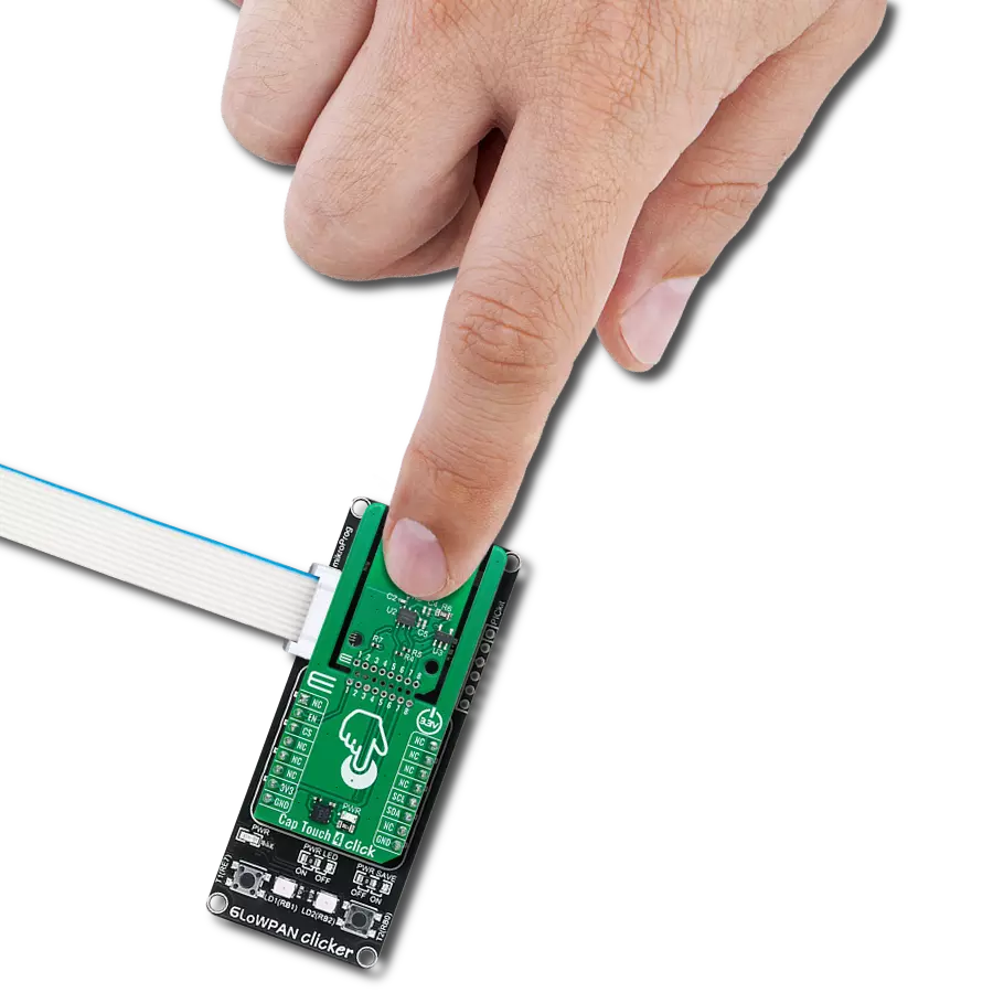 Cap Touch 4 Click with 6LoWPAN clicker