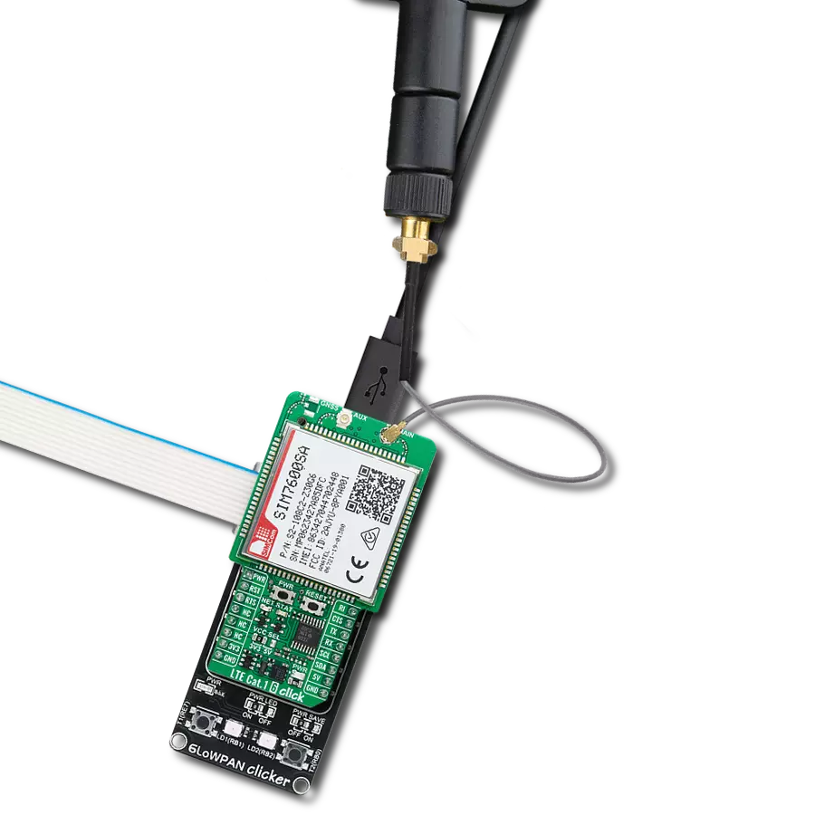 LTE Cat.1 6 Click with 6LoWPAN clicker