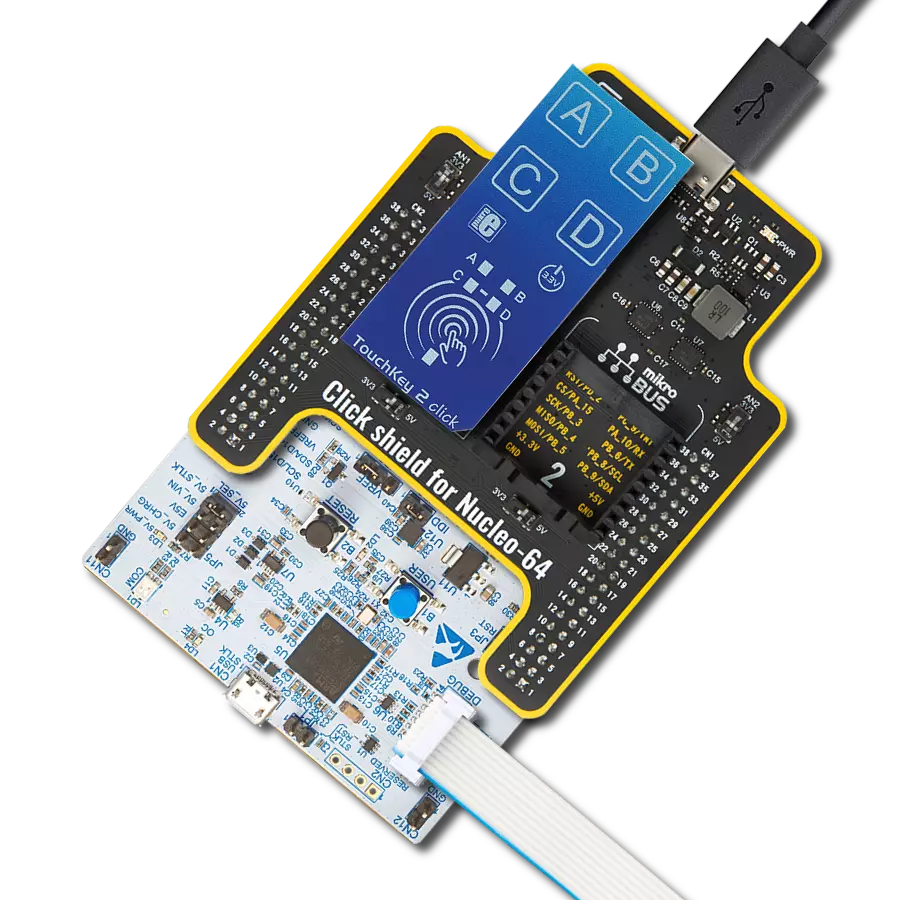 TouchKey 2 Click with Nucleo 64 with STM32G431RB MCU