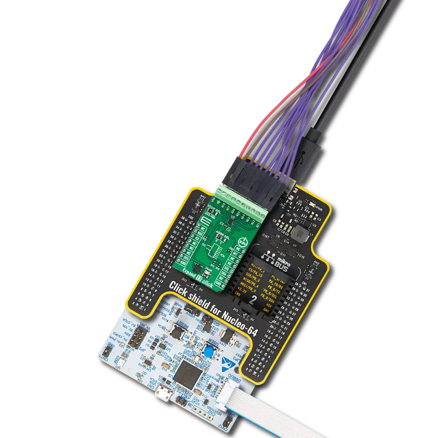 Expand 17 Click with Nucleo 64 with STM32G474RE MCU