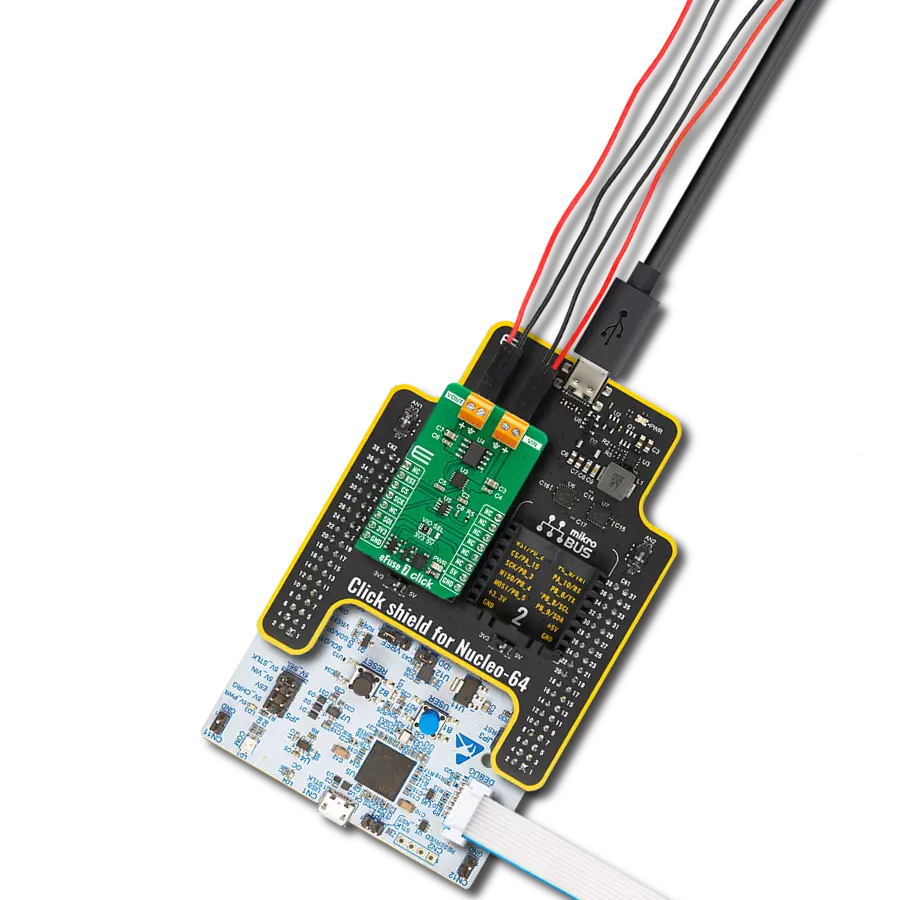 eFuse 7 Click with Nucleo 64 with STM32G431RB MCU