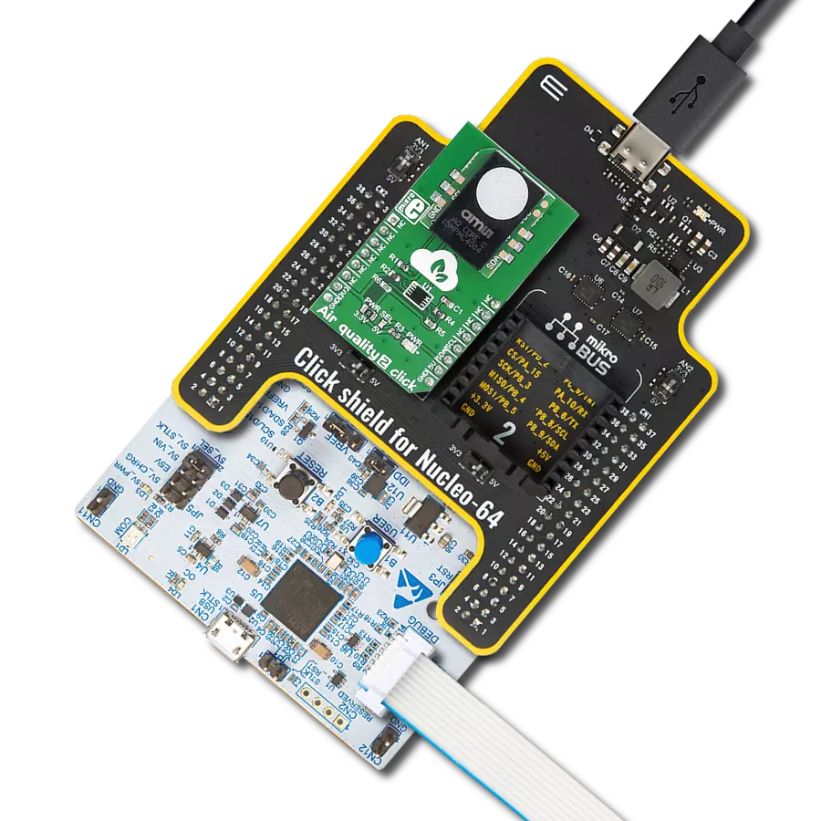 Air quality 2 Click with Nucleo 64 with STM32G491RE MCU