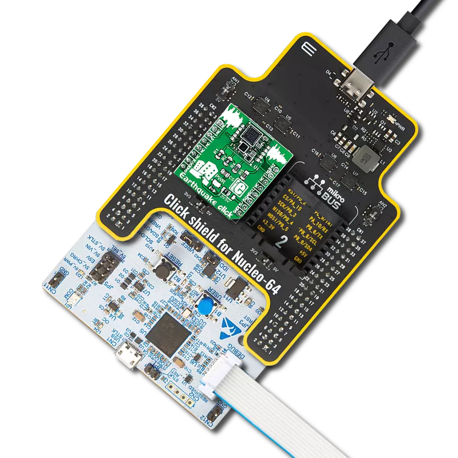 Earthquake click with Nucleo 64 with STM32G431RB MCU
