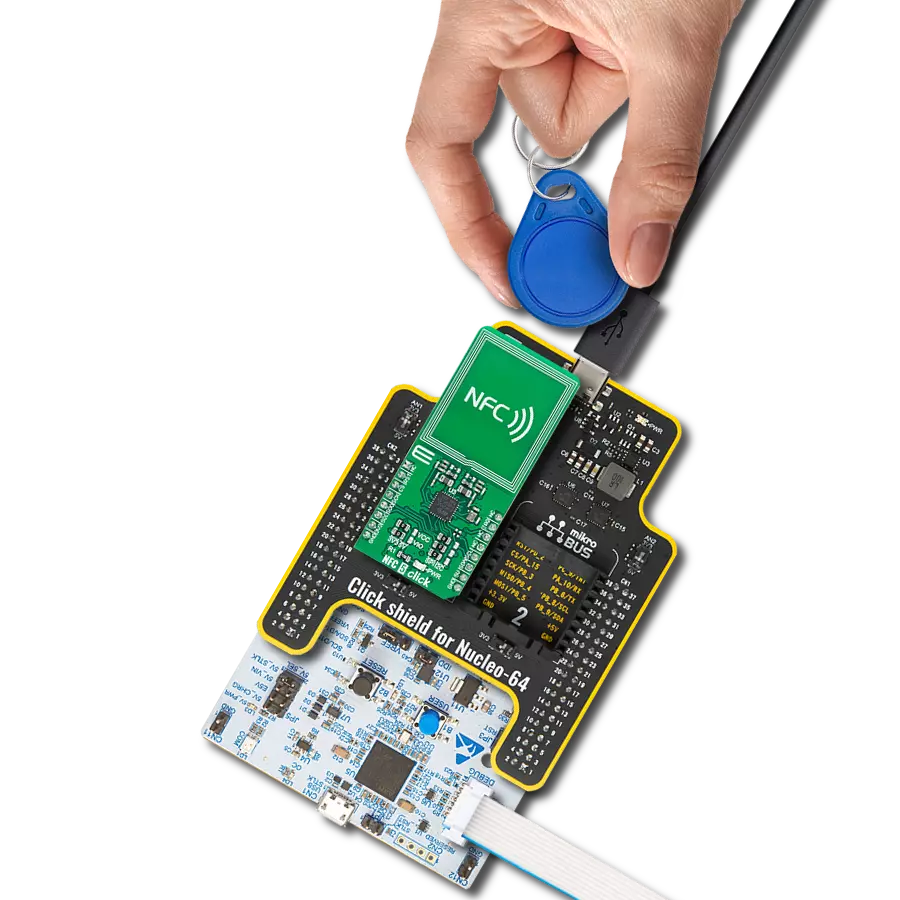 NFC 5 Click with Nucleo 64 with STM32G431RB MCU