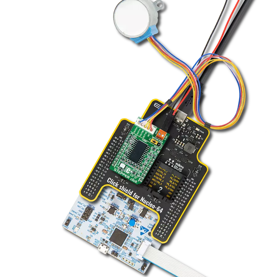 STEPPER Click with Nucleo 64 with STM32G431RB MCU