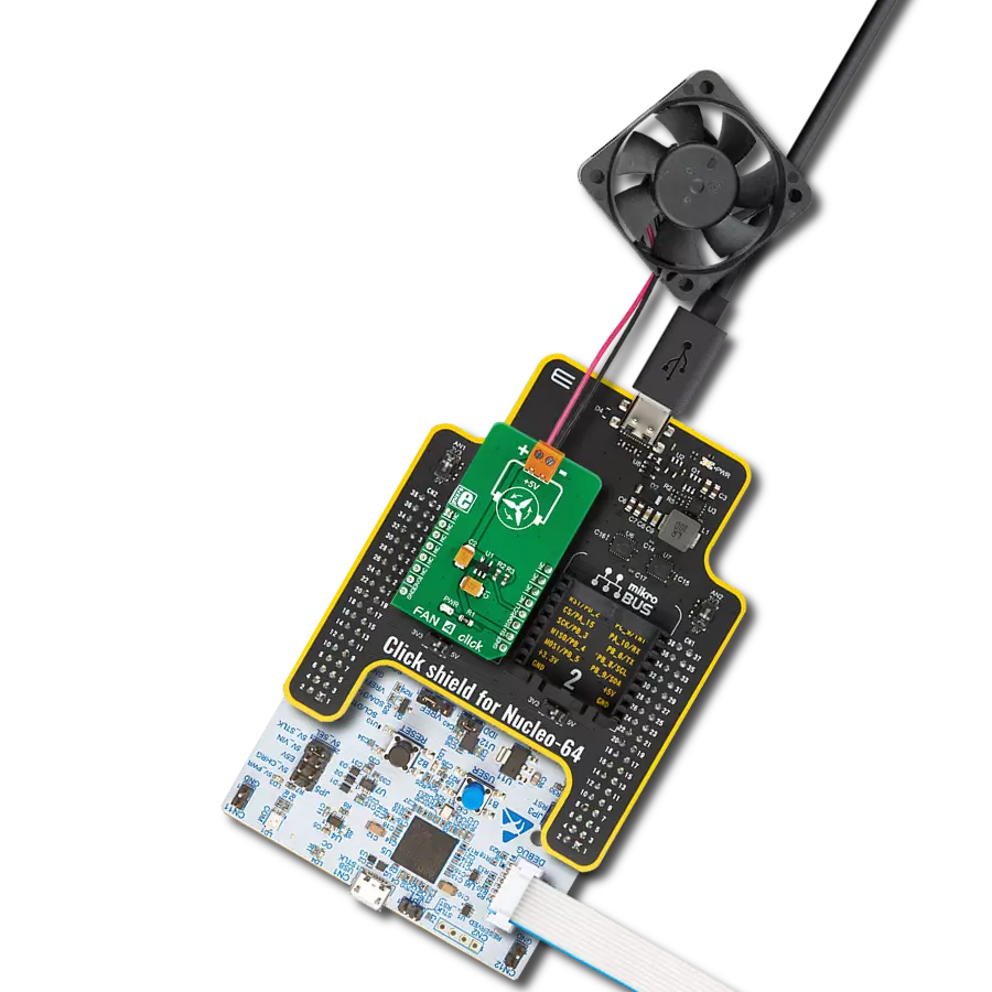Fan 4 click with Nucleo 64 with STM32G431RB MCU