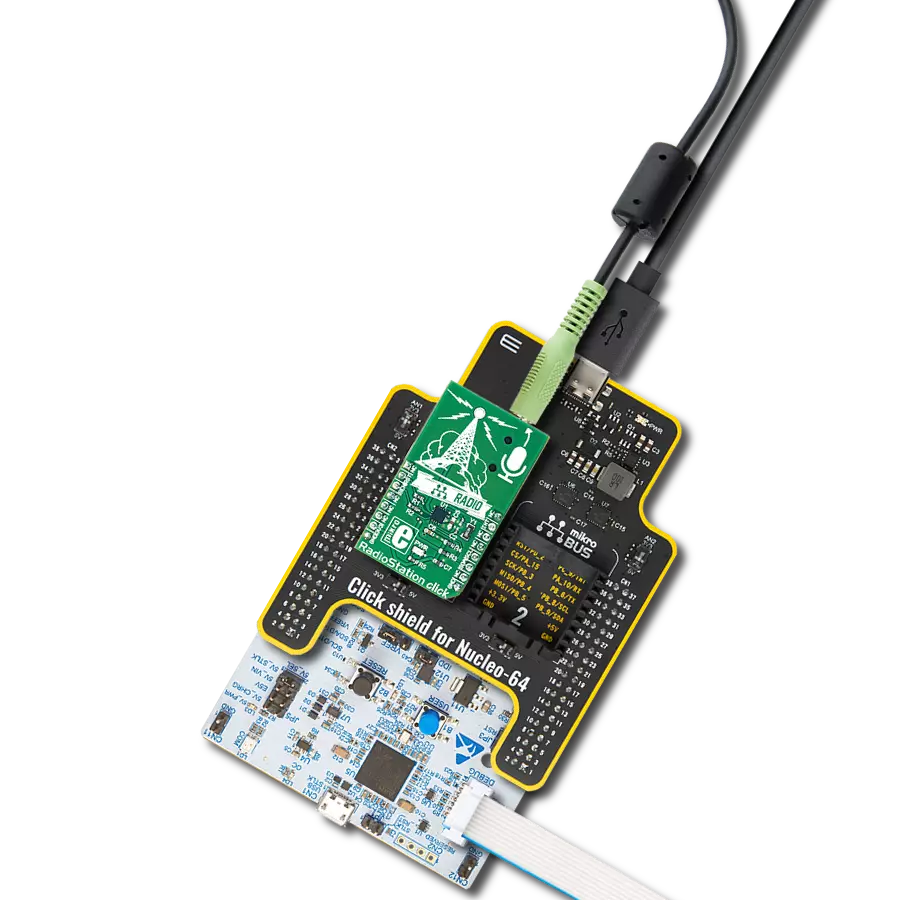 RadioStation Click with Nucleo 64 with STM32G431RB MCU