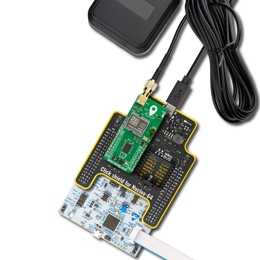GNSS RTK 3 Click with Nucleo 64 with STM32G474RE MCU
