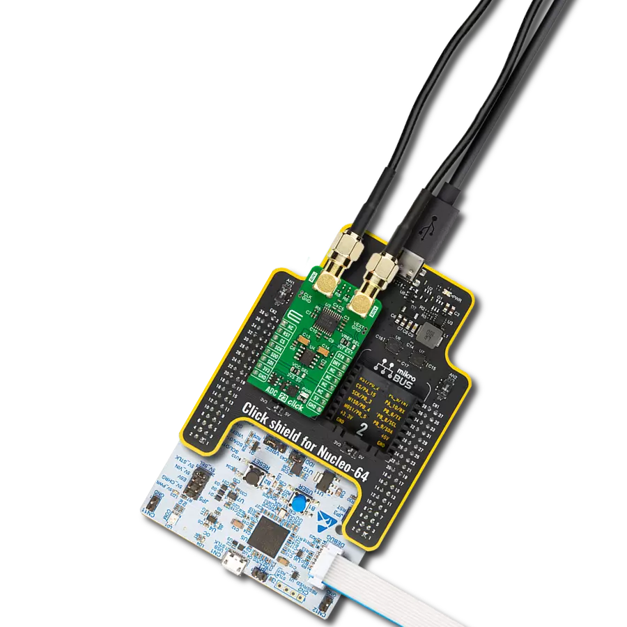 ADC 23 Click with Nucleo 64 with STM32G474RE MCU