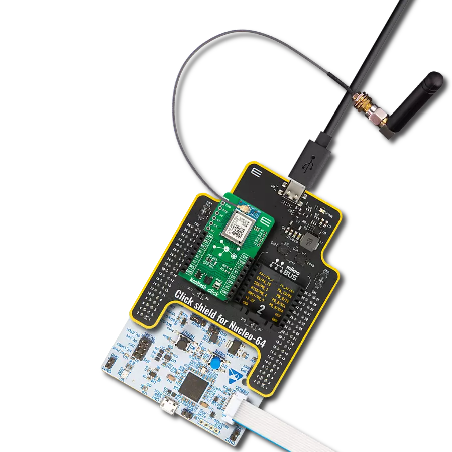 NeoMesh Click - 915MHz with Nucleo 64 with STM32G431RB MCU