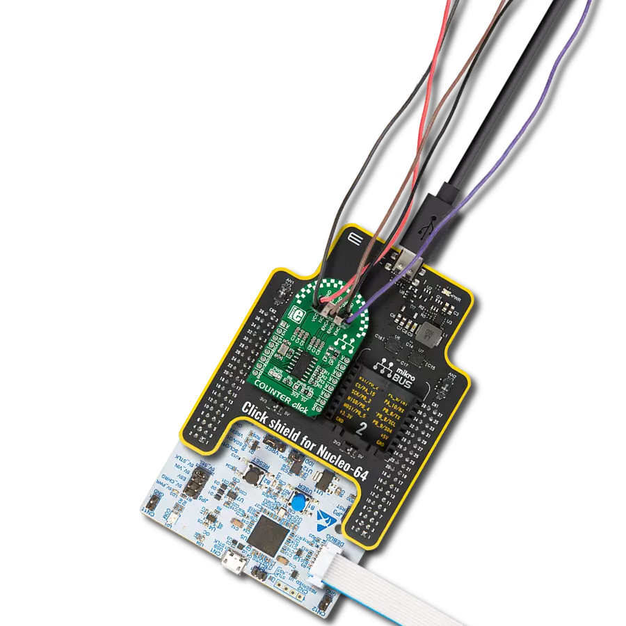 Counter Click with Nucleo 64 with STM32G431RB MCU