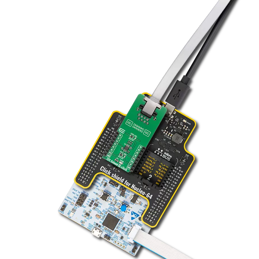 I2C Extend 2 Click with Nucleo 64 with STM32G431RB MCU