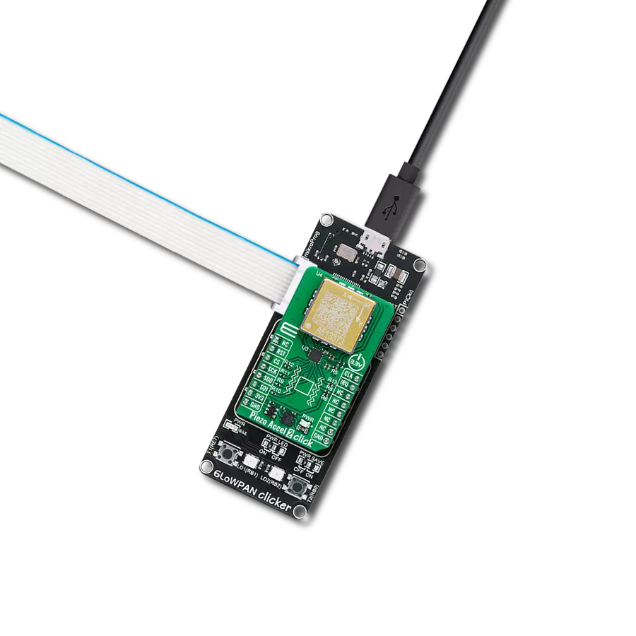 Piezo Accel 2 Click - 25g with 6LoWPAN clicker