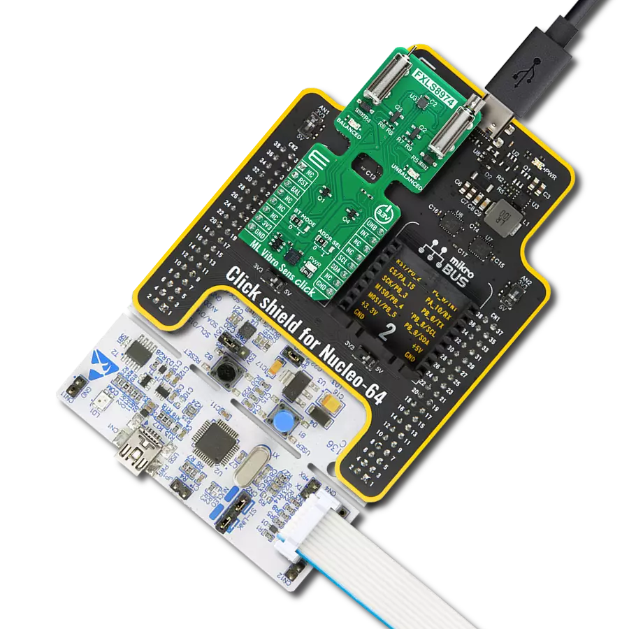 ML Vibro Sens Click with Nucleo 64 with STM32C031C6 MCU