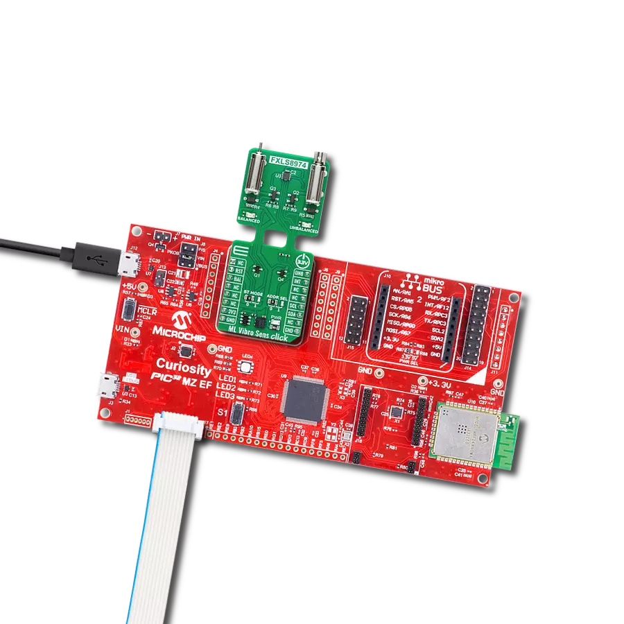 Provide data for training machine learning models to recognize specific vibration patterns with FXLS8974CF and PIC32MZ2048EFM100
