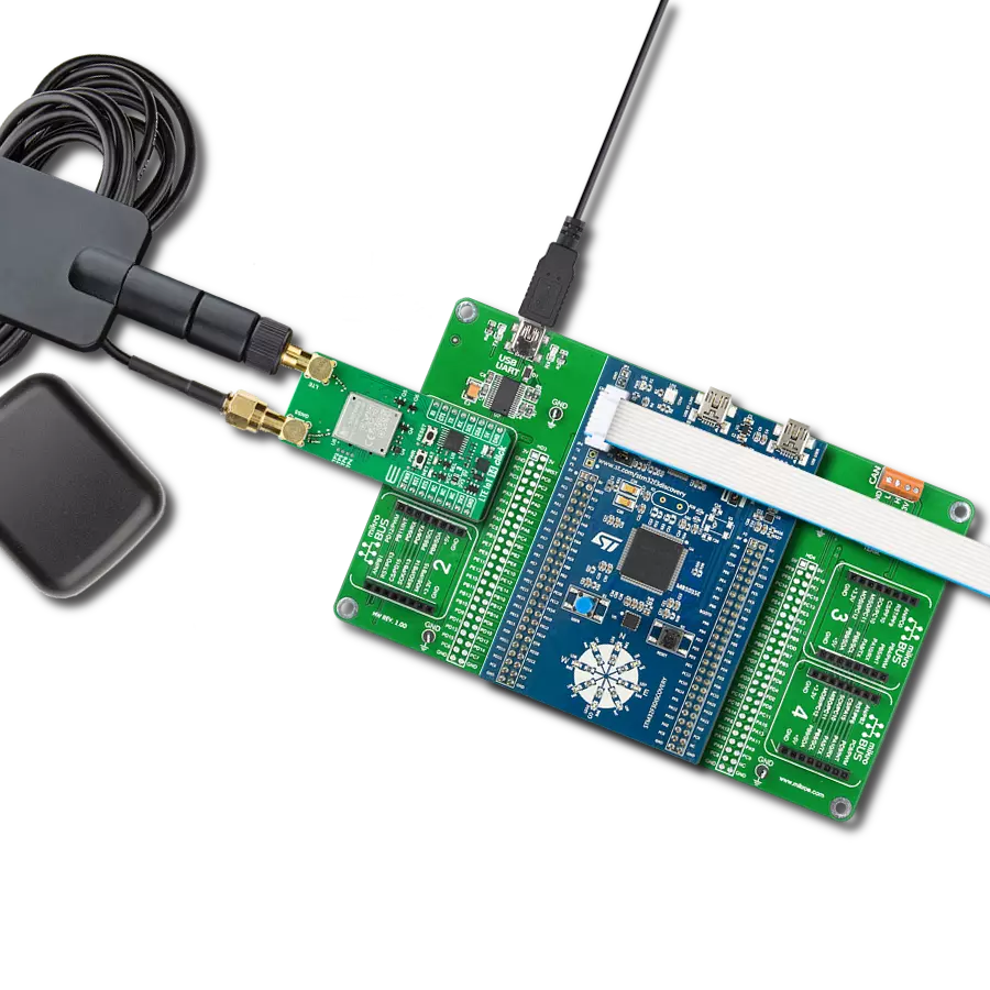 LTE IoT 14 Click with Discovery kit with STM32F303VC MCU