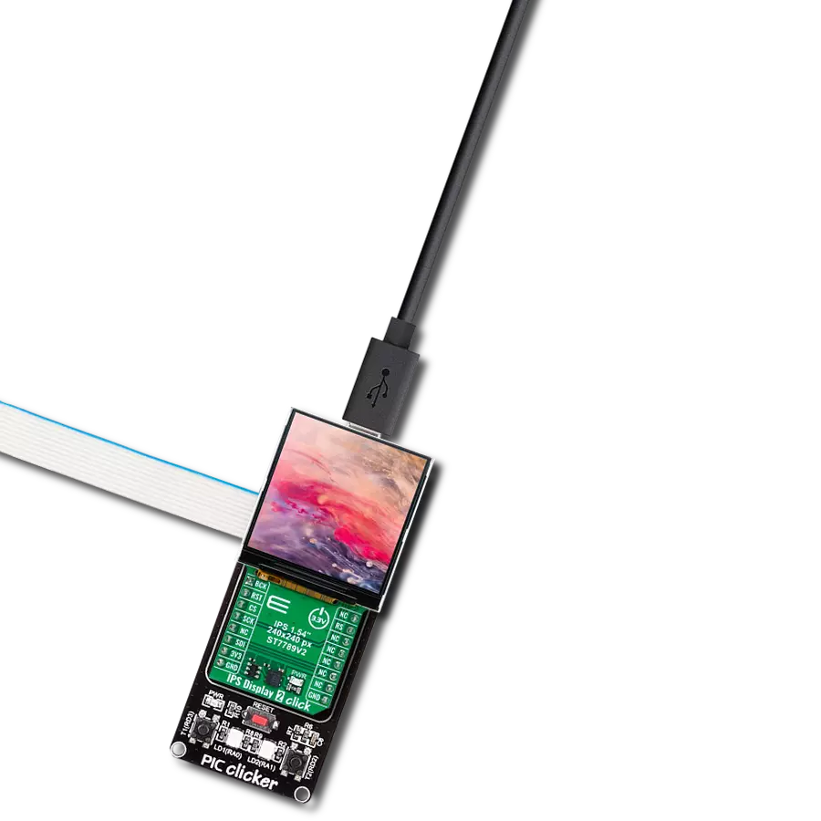 IPS Display 2 Click with PIC clicker