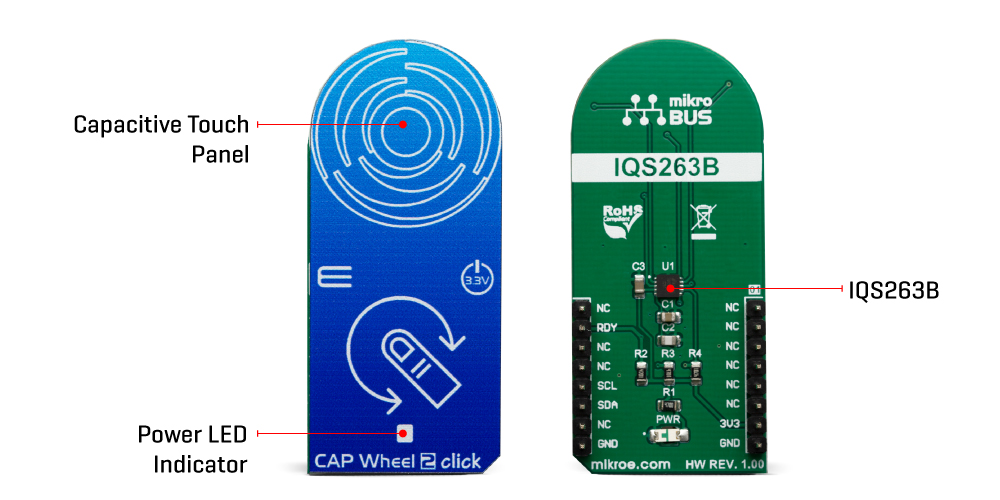 Cap Wheel 2 Click hardware overview image