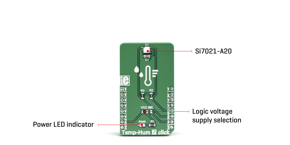 Temp&Hum 7 Click hardware overview image